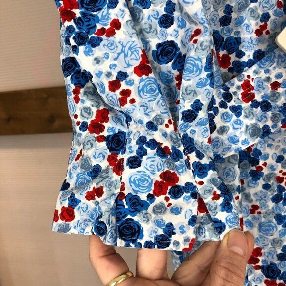 Aritzia Little Moon Sweetie Dress Oak/Porcelaine Blue A-line Puff Slv Mini  Sz 4 - Picture 8 of 16